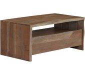 Mesa baja de madera maciza de Acacia 90x50x40cm gris