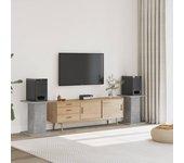 Conjunto 2 Soporte De Altavoces VIDAXL Gris Madera contrachapada