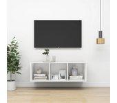 Mueble TV blanco brillante 37x37x107cm madera multicapa