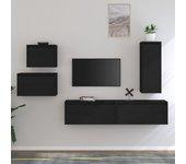 Conjunto 5 Mueble de TV VIDAXL Negro Madera (80x30x35 cm)