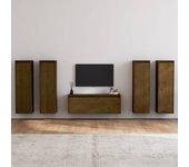 Conjunto 5 Mueble de TV VIDAXL Marrón Madera (100x30x35 cm)