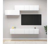 Muebles de puerta de TV Set 7 piezas de madera blanca multicapa