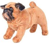 vidaXL Perro pug de peluche de pie marrón claro XXL