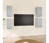 Muebles para TV 4 piezas Sonoma gris 30,5x30x60 cm madera multicapa