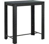 Mesa de jardín negro 100x60,5x110,5 cm Polyrattan