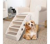 vidaXL Escalera plegable para perros crema 62x40x49,5 cm