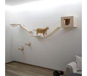 Kerbl Recorrido mural para gatos Andes blanco y natural 52x40x30 cm