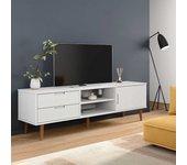 Mueble de TV MOLDE madera maciza de pino blanca 158x40x49 cm