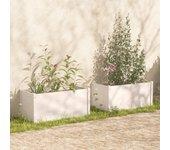 VIDAXL Vass/flores de jardín 2 pcs 100x50x50cm Pin sólido blanco