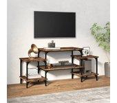 Soporte para TV Smoke Oak 117x35x52 cm de madera multicapa