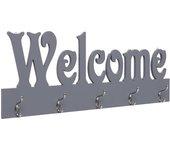 WELCOME Colgador de pared gris 74x29,5 cm