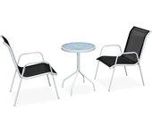 3 piezas de acero negro Bistro Set