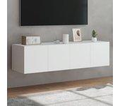 Muebles de pared TV con luces LED 2 piezas blanco 60x35x31 cm