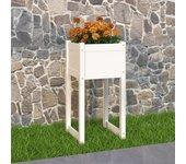 vidaXL Jardinera madera maciza de pino blanco 40x40x81 cm