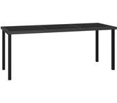 Mesa de jardín VIDAXL Negro Poli Ratán (180x70x73 cm)