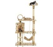 Árbol para Gatos y Rascadores Sisal 140 cm Estampado Beige Paws