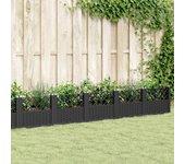 Jardinera con picos negro 363,5x43,5x43,5 cm PP