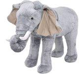 vidaXL Elefante de peluche de pie gris XXL