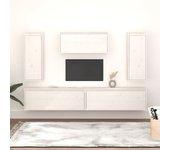 Conjunto 5 Mueble de TV VIDAXL Blanco Madera (80x30x35 cm)