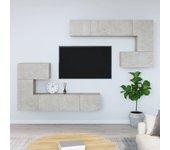 vidaXL Mueble de pared de TV madera contrachapada gris hormigón