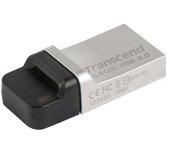 Transcend JetFlash 880 OTG 64GB unidad flash USB USB Type-A / Micro-USB 3.0 (3.1 Gen 1) Negro, Plata