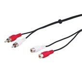 Goobay Cable 2xRCA Macho/Hembra 2.5m Negro