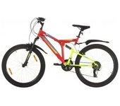 vidaXL Bicicleta Montaña 21 Velocidades 26 Pulgadas Rueda 49 Cm Rojo