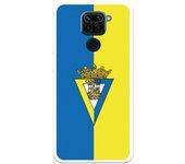 Funda para Xiaomi Redmi Note 9 del Cádiz Escudo Fondo Bicolor - Licencia Oficial