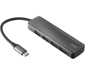 hub trust halyx aluminium usb-c a 4 puertos usb-a dise  o metalico 23328