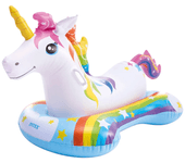 Colchoneta hinchable infantil unicornio INTEX,  Diversión Acuática para Niños, Resistente y Segura, Ideal para el Verano, Flotador Unicornio INTEX, 163x86 cm, Colchoneta Unicornio para niños, Unicornio Inflable, Peso máximo 40 Kg.