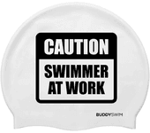 Buddyswim Gorro De Natación Caution Swimmer At Work Silicone