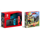 Consola Nintendo Switch azul/rojo +  Ring Fit Adventures