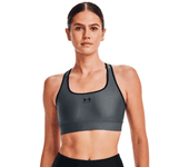 Sujetador de Mujer UNDER ARMOUR Sin Relleno Heatgear Gris (M)