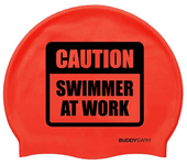 Buddyswim Gorro De Natación Caution Swimmer At Work Silicone