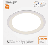 STARLED Downlight LED 20W Circular – OSRAM CHIP DURIS E 2835 – CCT – UGR19