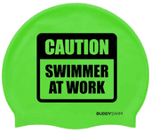 Buddyswim Gorro De Natación Caution Swimmer At Work Silicone