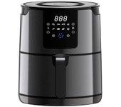 Freidora sin Aceite 4L - freidora de aire caliente con 1400W - Freidora de aire negra, Carcasa Con Acero Inoxidable, - 8 Modos air fryer - pantalla LED táctil - cesta antiadherente, temporizador, Inox, Just Perfecto