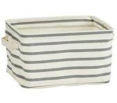 Zeller Present Cesta para baño Stripes (28 x 21 x 16 cm, Beige/Gris, Canvas)