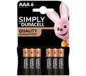 Pack pilas DURACELL Simply x6 AAA-LR03