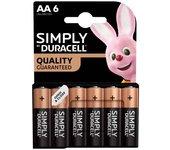 Pack pilas DURACELL Simply x6 AA-LR06