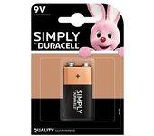 Pack pila DURACELL Simply 9V 6LR21 x 1 ud