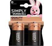 Pack pilas DURACELL Simply LR20 - D x 2 uds