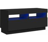 Soporte de TV con luces LED negro 80x35x40 cm