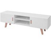 Mueble para TV en MDF 150x35x48,5 cm Blanco pulido