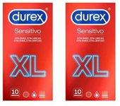 Durex Preservativo Sensitivo XL Duplo 10+10 Condones