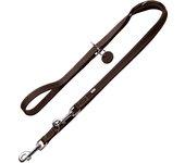 Correa ajustable de cuero HUNTER Aalborg marrón oscuro para perros - 200 x 1,3 cm (L x An)