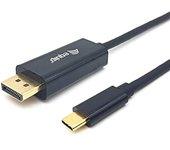 Equip 133428 adaptador de cable de vídeo 3 m USB Tipo C DisplayPort Gris