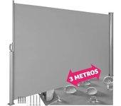 Toldo Lateral Extensible De Aluminio - 160 X 300 Cm, Gris