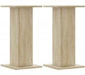 Soportes Altavoces 2 Uds Madera Roble Sonoma 30x30x60 Cm Vidaxl