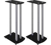 Soportes Altavoces 2 Uds Vidrio Templado Plata Negro 3 Pilares Vidaxl